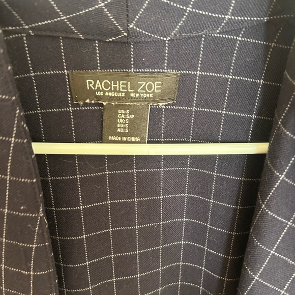 Rachel Zoe Dark Blue Grid Pattern Blazer - Picture 2 of 3